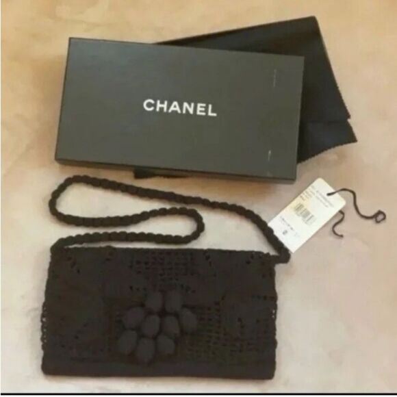 *RARE* CHANEL *Cruise* VTG #OldMoney Crochet Mini Flap Crossbody *Resortwear* - Picture 1 of 11